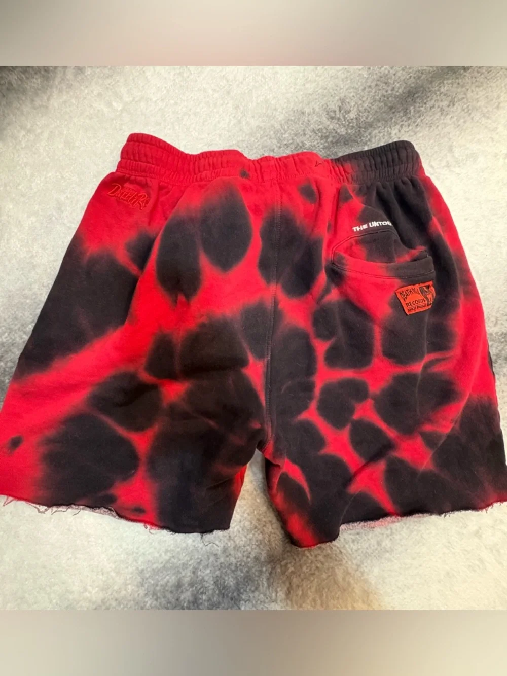 (A6) Death Row Records x Shoe Palace Red Tie Dye Fleece Shorts Men's‎ 2XL Rare